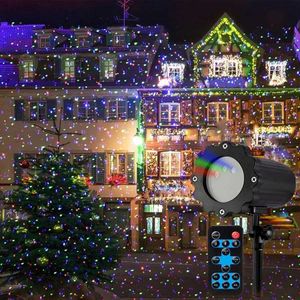 Rasenlampen Weihnachten Outdoor Laserlicht Bewegliches RGB-Weihnachtsprojektorlicht mit Fernbedienung 3 Farben Motion Firefly Star Light Show Spotlight YQ240116