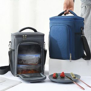 Högkapacitet Crossbody Thermal Lunch Box Bag For Women Kids Isolated Picnic Travel Food Bento Container Cooler Tote Bag Pouch 240116