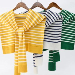 Scarves For Women Fake Collar Cape Clothes Decoration Men Female Wool Scarf Korean Style Stripes Wraps Knitted Shawl