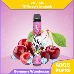 China Factory Cena 4K Puff 4000 Vape Do dyspozycji Vapes Pen Elektroniczne papierosy 8 ml Podstawa Siatka 15 Smak 850 mAh 2% 5% Urządzenie E Zigarette