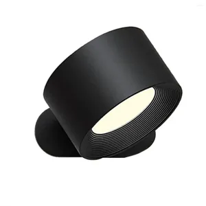 Wall Lamp Indoor Light USB Rechargeable Battery Warm/Natural/White 3 Brightness Levels Touch Control Black