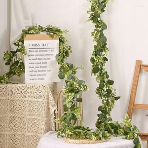Decorative Flowers 1.8 Meter Artificial Eucalyptus Persian Leaf Vine Wedding Home Decoration Plastic Plant