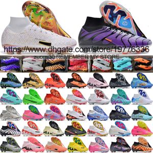 Skicka med Bag Quality Football Boots Zoom Superflys 9 Elite FG Acc Socks Soccer Cleats Outdoor Firm Ground Mbappe CR7 High Top Herr Training Football Shoes Size US 6.5-12