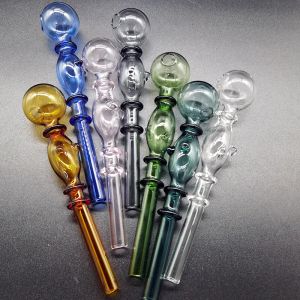 Water Pipe Glass Oil Burner Pipes Double Bubble Straight Pot Approx 140mm Helical Tube Borosilicate Spring Tubes For Bongs Dab Oils Rig LL
