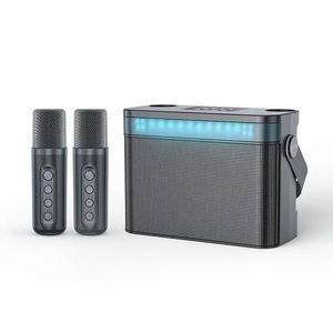 Alto-falantes portátil bluetooth 5.0 alto-falante sem fio microfone cantando equipamento família karaoke máquina estéreo baixo subwoofer karaoke novo