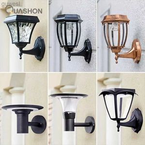 Gräsmattor Solar Garden Decoration Outdoor LED Wall Light Street Outdoor Solar Panel Waterproof Sunlight Wall Lamps Solar Spotlights YQ240116