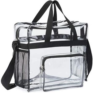 PVC Kadın Çantaları Öğle Yemeği Çantası Taşınabilir Büyük Kapasiteli Su Geçirmez Seyahat Yıkama Çantaları Şeffaf Omuz Crossbody For Kadınlar için 240116