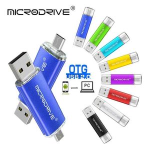 محرك أقراص فلاش USB Microdrive USB فلاش محرك أقراص عالي السرعة 128 جيجابايت 64 جيجابايت 32 جيجابايت تخزين خارجي مزدوج تطبيق Micro USB