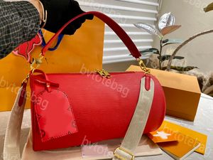 Högkvalitativa Luxurys designers Vuitts Tote Bag Fashion Womens Crossbody Clutch Handväska Totes Purse Classic Leather Geometry Bag Ladies Wallet 29cm med låda