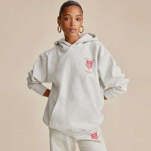 24SS Sporty Rich Fleece Women Hoodie Designer Hooded Sweater Letter Shield Printed Pullover Jumper Sweatshirts