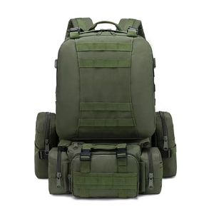 50L Tactical Ryggsäck Men Waterproof 4 In1 Molle Sport Tactical Bag Outdoor Vandring Climbing Army Fishing Travel Laptop Ryggsäckar 240115