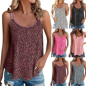 Camisoles & Tanks Womens Polka Dot Tops Scoop Neck Sleeveless Straps Camisole Summer Casual Flowy Shirts Women Short Sleeve