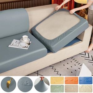Stol täcker pu läder soffa kudde täcker vattentätt tyg slipcover fast stretch säte soffa vardagsrum anti-dammt hem