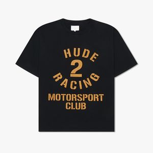 Heavy Made Camiseta EUA Homens Motorsport Racing Print Tee Mulheres Skate Manga Curta Camiseta 24ss 0116