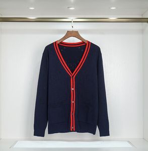 Maglioni di alta qualità per donna e uomo nuovi di lusso lavorato a maglia cardigan vintage a righe marcaG scava fuori blu verde maglione casual pullover streetwear top G2