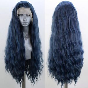 Cinza loira perucas para mulheres parte livre peruca dianteira do laço sintético longo onda do corpo resistente ao calor fibra uso diário peruca cosplay 240116
