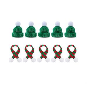 Nowe banery Streamery konfetti 10pcs Boże Narodzenie mini dzianinowy kapelusz mini szalik wełniany szalik mini santa hat do włosów akcesoria