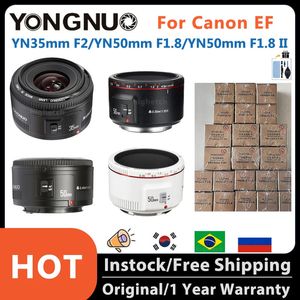 Yongnuo yn35mm f2 yn50mm f1.8 ii lens Canon EF Mount Otomatik Odak Tam Çerçeve Standart Prime Lens DSLR Kamera 240115