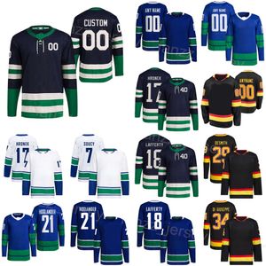 Team Hockey 34 Phillip Di Giuseppe Jerseys Kids Men Women 7 Carson Soucy 29 Casey Desmith 17 Filip Hronek 21 Nils Hoglander 18 Sam Lafferty 40 Elias Pettersson Sport