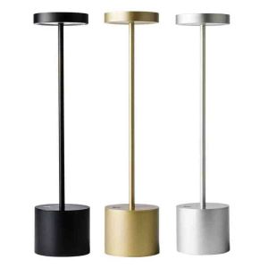 Simple Cordless Table Lamp LED Metal USB Rechargeable 2-Levels Brightness Night Light Desk Lamp Reading Lamp For Restaurant H220423 LL