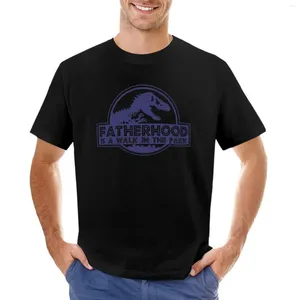 Men's Polos Fatherhood Is A Walk In The Park T-Shirt Aesthetic Clothing Black T Shirts For Men