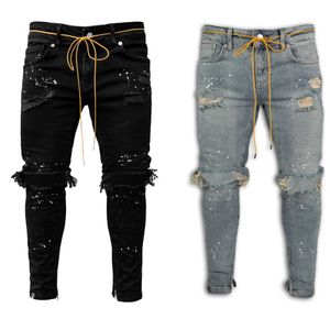 Men's Japanese-style Embroidery Retro Distressed Heavy Thick Loose Straight-leg Pants for Men and Women the Same Style of Jeans J240116