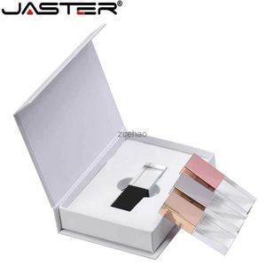 USB Flash Driving Jaster Yeni Crystal Gül Altın Gümüş Siyah Altın 2.0 Hediye Kutusu ile USB Flash Sürücü 4GB 8GB 16GB 32GB 64GB ÜCRETSİZ Özel