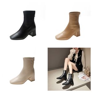 Stivali firmati Stivali sopra il ginocchio Stivaletti Scarpe originali Cinghie regolabili invernali Tela Cerniera Lacci Ladies Girls Sexy Lace up Donna Stivali lunghi con tacco alto