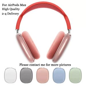 AirPod 용 Max Bluetooth Eorbuds 헤드폰 액세서리 헤드셋 커버 투명 TPU 솔리드 실리콘 방수 보호 케이스 AirPod Maxs