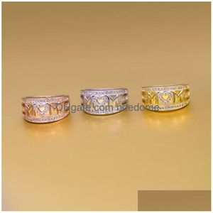 Band Rings Mom Ring Carving Letter Love Heart Zircon Fashion Bands Rings Rose Gold Sier Mother Day Gift For Jewelry Gifts 1014 B3 Dro Dhj4S