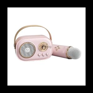 Portable Speakers Mini Wireless Bluetooth Audio Home Singing Karaoke Integrated Microphone Speaker Stereo Home KTV Set Pink YQ240116