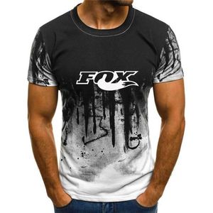 Summer Pure Color Foxtail Mens T-shirt French Fox Slim Short Sleeve O-neck Street Wear top Camouflage T-shirt