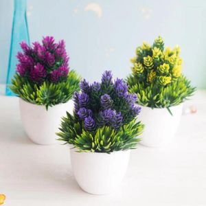 Decorative Flowers Artificial Plants Bonsai Small Green Tree Fake Flower Potted Ornament Home Room Garden Office Desk Decoration