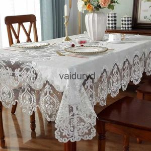 Toalha de mesa Toalha de mesa Toalha de mesa branca dourada de veludo retangular bordada de luxo Mesa de jantar Toalha de mesa Court Lace TV Dresser Poeira Covervaiduryd