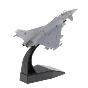 100 EF-2000ユーロファイター台風戦闘機モデルディスプレイスタンドコレクションギフトEF 2000アロイモデル飛行機ミニ装飾家240116