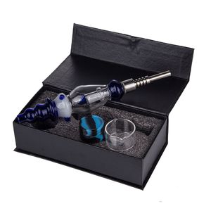 Headshop666 NC040 ca. 6,41 Zoll Glas Wasserbong Dab Rig Glaspfeifen Box Set 510 Quarz Keramik Nagelwachsschale Silikonglas Buntes Turm-Stil Rauchhandpfeife