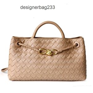 Camada de couro tecido couro de vaca luxo designer andiamo clássico bottegs sacos de metal senhora totes venetas corda fivela feminina alta um ombro superior bolsa 29cm hztb