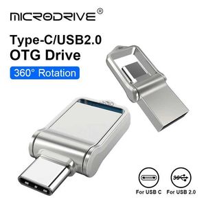 USB Flash Drives Mini 32GB 64GB 128GB USB 2.0 Flash Drive 2 in1 OTG Metal Type C U Disk High Speed USB Pen Drive Memory Stick For Laptop Desktop