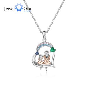 Personalized Mother to Daughter Pendants Necklace Names Heart Jewelry Custom Mothers Day Birthday Gift for Women Mom Wife 240115