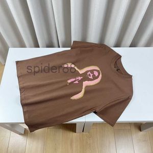 T-shirt graphique Sp5der Mens Designer Shirt Brown Man Spider Femmes Haute Qualité Respirant 100% Coton Free People Vêtements Crew Neck BJE2