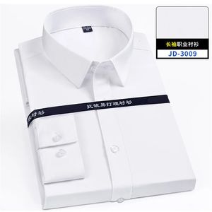 Stretch Anti-Falten Herrenhemden Langarmhemden für Männer Slim Fit Social Business Bluse Weißes Hemd S-7XL 240116