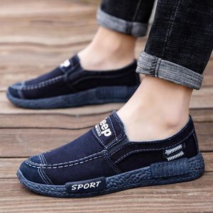 Summer Slip on Men's Casual Shoes Rubber Solid Mens Canvas Lightweight Waterproof Male Flat Sneakers 220808