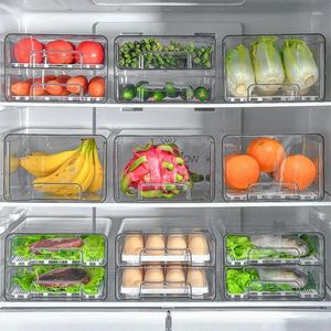 Kitchen Storage Portable Clear Fridge Organizer Slide Under Shelf Drawer Box Rack Holder Refrigerator Fruit Food Coffee Tea Bags