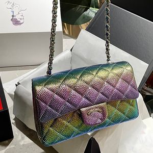 20CM Pearl Color Flap Women Evening Bags Diamond Leather Luxury Handbag Adjustable Chain Designer Bag Clutch Silver Hardware Coin Purse Crossbody Card Holder