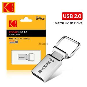 USB Flash kör 100% Kodak K112 Super Mini Metal USB Flash Drive 64 GB 32 GB USB2.0 Flash Disk Flash Pendrive Memory Stick Pen Drive