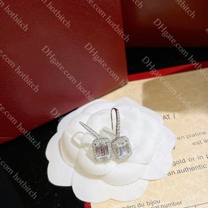 Designer de luxo feminino brincos de diamante clássico senhoras prata jóias orelha studs alta qualidade brincos jóias com caixa