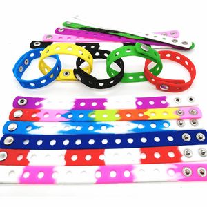 Fashion Silicone Bracelet Wrist Band hole can be installed shoes flower buckle jewelry bracelet accessories children's 9 hole length 18cm 230731