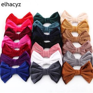 10pcs/lot 5 Big Smooth Velvet Kids Hair Bows Multi Colors Velvet Bow for Headband Hair Clips Autumn Winter Headwear 240116