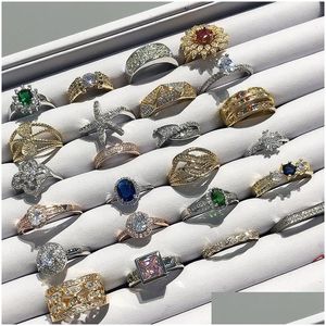 Wedding Rings Factory Sales Clearance Price Mti Styles 925 Sterling Sier Men And Women Rings Size 6 7 8 9 Mixed10Pcs/Lot 95 R2 Drop D Dhouq