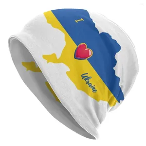 Basker ukraina flagga ukrainska mössor goth hösten vinter gata skallies mössa hatt sommar varm dubbelanvändning motorhuven stickning hattar